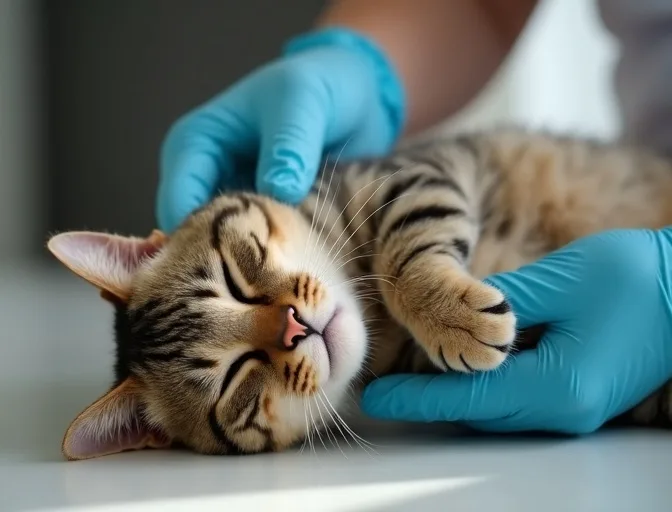 Specialist carefully handling a deceased cat with dignity in Burnside